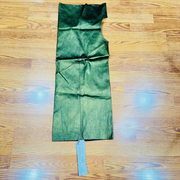 RICK OWENS leather blend Athena Mini Dress In Metallic Acid IT 40 / US 4 nwt - Picture 15 of 15